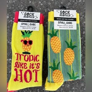 NWT Sock Atomica 🍍Lot of 2 Pairs Pineapple Socks